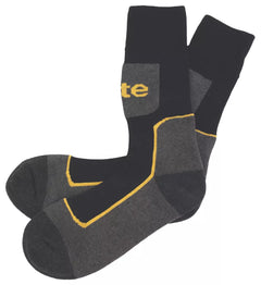 SITE COMFORT WORK SOCKS BLACK / GREY SIZE 7-11 3 PAIRS