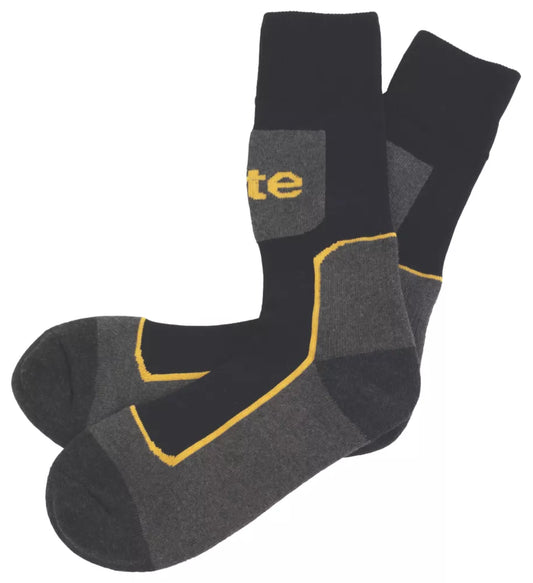 SITE COMFORT WORK SOCKS BLACK / GREY SIZE 7-11 3 PAIRS - MonkeyTools