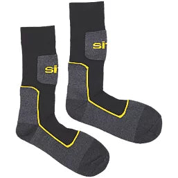 SITE COMFORT WORK SOCKS BLACK / GREY SIZE 7-11 - MonkeyTools