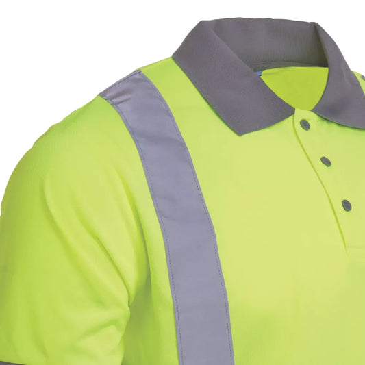 SITE HI-VIS POLO SHIRT YELLOW LARGE 44 1/2" CHEST - MonkeyTools