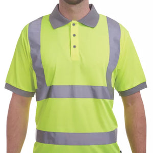 SITE HI-VIS POLO SHIRT YELLOW LARGE 44 1/2