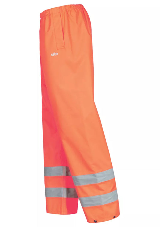 SITE HUSKE HI-VIS OVER TROUSERS ELASTICATED WAIST ORANGE X LARGE 28" W 31" L - MonkeyTools