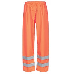 SITE HUSKE HI-VIS OVER TROUSERS ELASTICATED WAIST ORANGE X LARGE 28" W 31" L - MonkeyTools