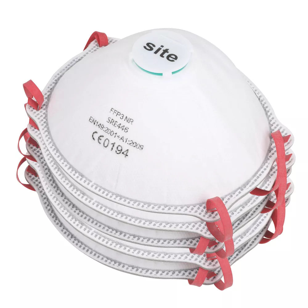 SITE MOULDED VALVED MASK P3 5 PACK - MonkeyTools