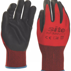 SITE NITRILE FOAM COATED GLOVES RED / BLACK MEDIUM - MonkeyTools