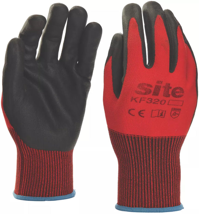 SITE NITRILE FOAM COATED GLOVES RED / BLACK X LARGE - MonkeyTools