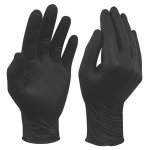 SITE NITRILE POWDER-FREE DISPOSABLE GRIP GLOVES BLACK LARGE 50 PACK - MonkeyTools