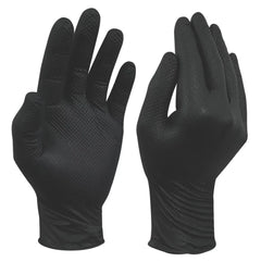 SITE NITRILE POWDER-FREE DISPOSABLE GRIP GLOVES BLACK MEDIUM 50 PACK