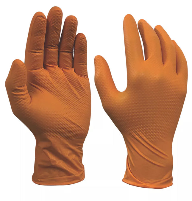 SITE NITRILE POWDER-FREE DISPOSABLE GRIP GLOVES Brown MEDIUM 50 PACK - MonkeyTools