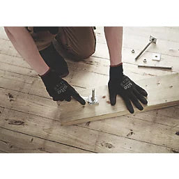 SITE PU PALM DIP GLOVES BLACK LARGE 10 PACK - MonkeyTools