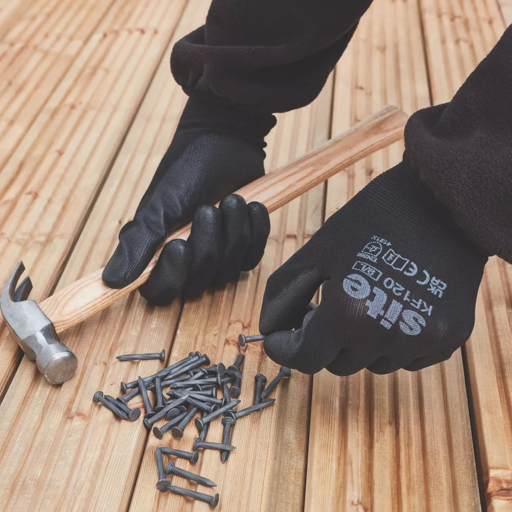 SITE PU PALM DIP GLOVES BLACK LARGE - MonkeyTools