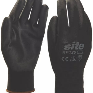 SITE PU PALM DIP GLOVES BLACK MEDIUM - MonkeyTools