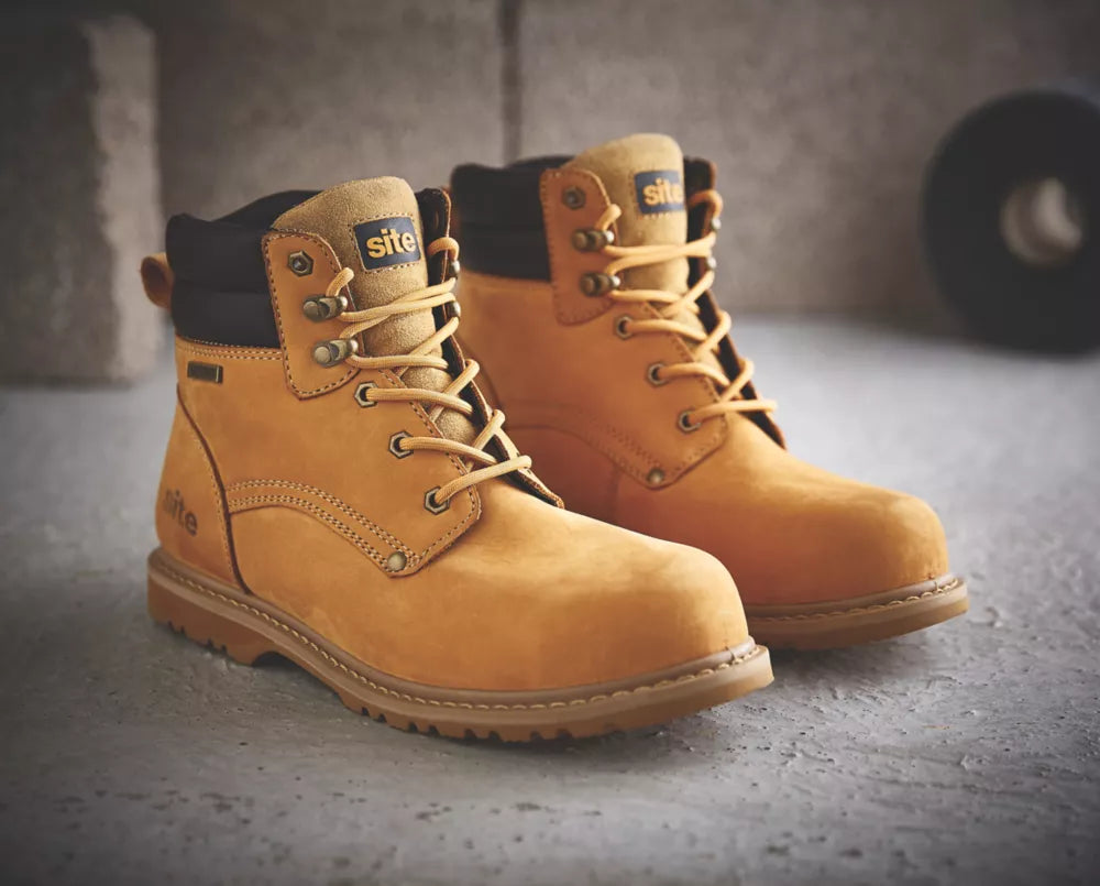 SITE SAVANNAH SAFETY BOOTS TAN SIZE 10 - MonkeyTools