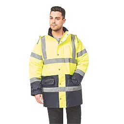 SITE SHACKLEY HI-VIS TRAFFIC JACKET YELLOW/NAVY LARGE 54" CHEST - MonkeyTools