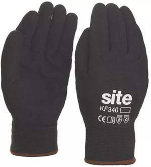 SITE THERMAL WINTER WORK GLOVES BLACK LARGE - MonkeyTools