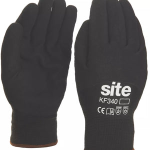 SITE THERMAL WINTER WORK GLOVES BLACK LARGE - MonkeyTools
