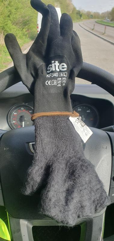 SITE THERMAL WINTER WORK GLOVES BLACK LARGE - MonkeyTools