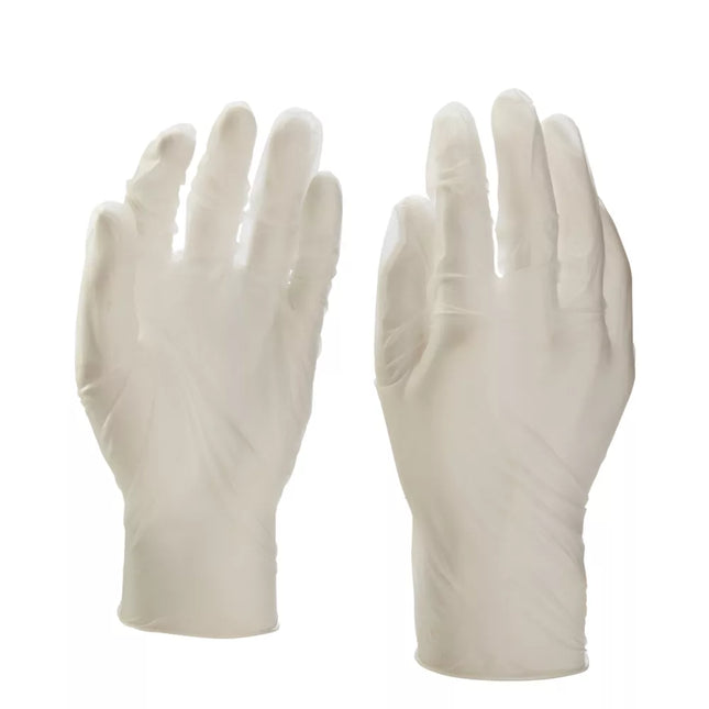 SITE VINYL POWDER-FREE DISPOSABLE GLOVES WHITE LARGE 100 PACK - MonkeyTools