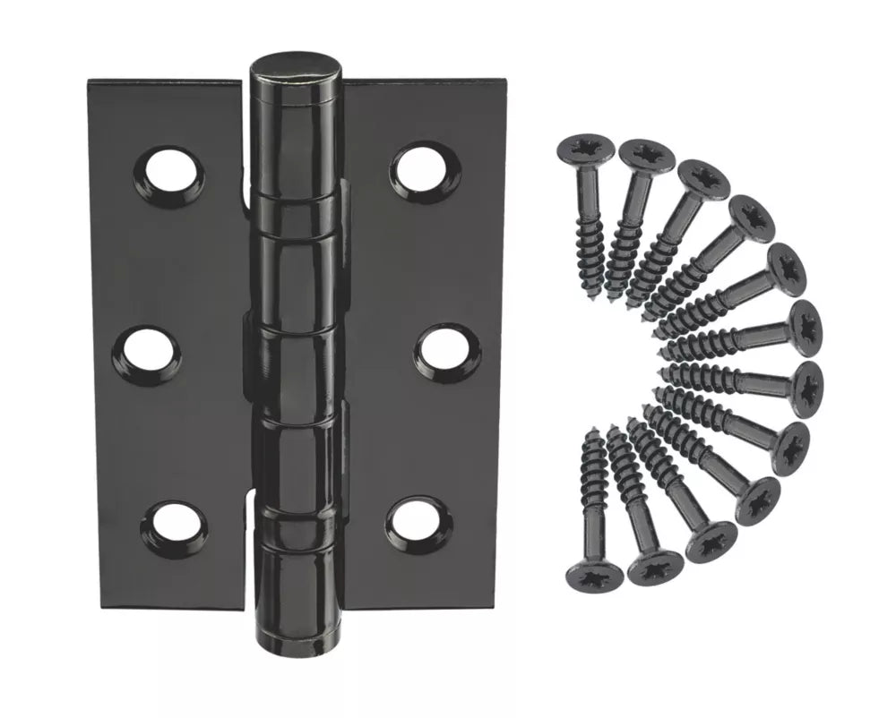 SMITH & LOCKE BLACK GRADE 13 FIRE RATED BALL BEARING HINGES 102MM X 76MM 2 PACK - MonkeyTools