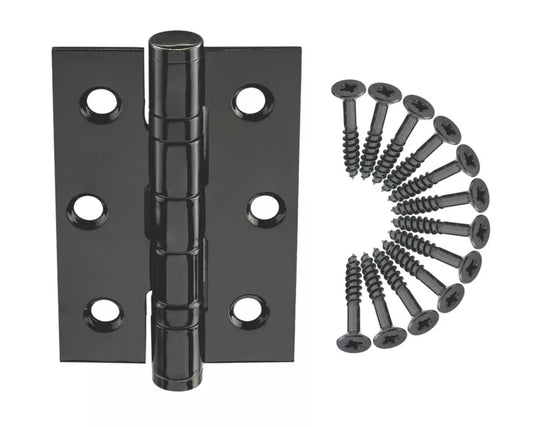 SMITH & LOCKE BLACK GRADE 7 FIRE RATED BALL BEARING HINGES 76MM X 51MM 2 PACK - MonkeyTools