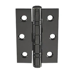 SMITH & LOCKE BLACK GRADE 7 FIRE RATED BALL BEARING HINGES 76MM X 51MM 2 PACK - MonkeyTools