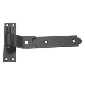 SMITH & LOCKE BLACK POWDER-COATED CRANKED GATE HINGE HOOK & BAND 134MM X 250MM X 45.5MM - MonkeyTools