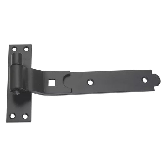 SMITH & LOCKE BLACK POWDER-COATED CRANKED GATE HINGE HOOK & BAND 134MM X 250MM X 45.5MM - MonkeyTools