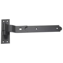 SMITH & LOCKE BLACK POWDER-COATED CRANKED GATE HINGE HOOK & BAND 134MM X 310MM X 45.5MM