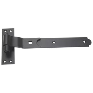 SMITH & LOCKE BLACK POWDER-COATED CRANKED GATE HINGE HOOK & BAND 134MM X 310MM X 45.5MM - MonkeyTools