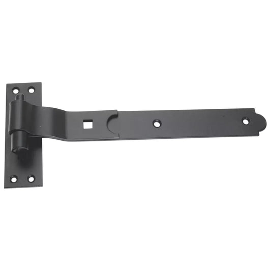 SMITH & LOCKE BLACK POWDER-COATED CRANKED GATE HINGE HOOK & BAND 134MM X 310MM X 45.5MM - MonkeyTools