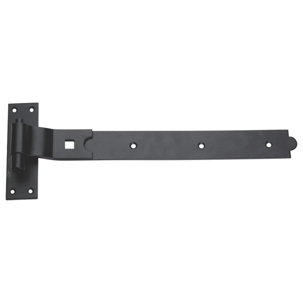 SMITH & LOCKE BLACK POWDER-COATED CRANKED GATE HINGE HOOK & BAND 134MM X 355MM X 45.5MM - MonkeyTools