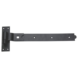 SMITH & LOCKE BLACK POWDER-COATED CRANKED GATE HINGE HOOK & BAND 134MM X 355MM X 45.5MM - MonkeyTools