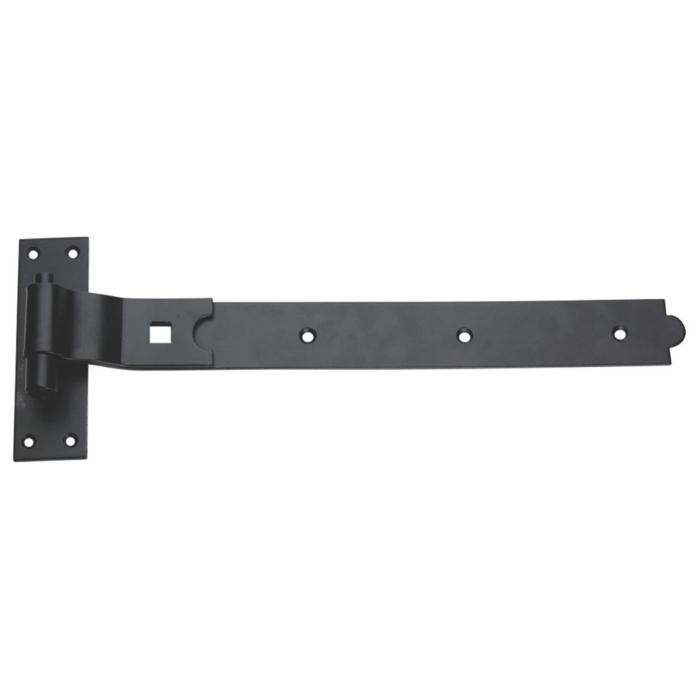 SMITH & LOCKE BLACK POWDER-COATED CRANKED GATE HINGE HOOK & BAND 165MM X 460MM X 51.5MM - MonkeyTools