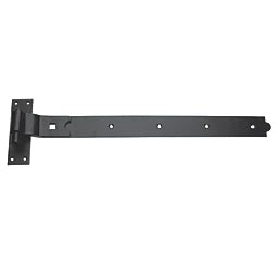 SMITH & LOCKE BLACK POWDER-COATED CRANKED GATE HINGE HOOK & BAND 165MM X 612MM X 51.5MM - MonkeyTools