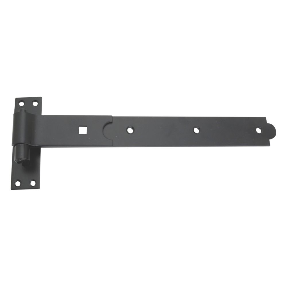 SMITH & LOCKE BLACK POWDER-COATED STRAIGHT GATE HINGE HOOK & BAND 165MM X 460MM X 51.5MM - MonkeyTools