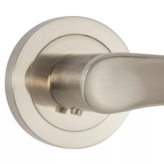 SMITH & LOCKE BUDE FIRE RATED LEVER ON ROSE DOOR HANDLES PAIR BRUSHED NICKEL - MonkeyTools