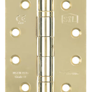 SMITH & LOCKE ELECTRO BRASS GRADE 11 FIRE RATED BALL BEARING HINGES 102MM X 76MM 3 PACK - MonkeyTools