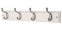 SMITH & LOCKE HOOK RAIL WHITE/SATIN NICKEL 455MM X 90MM