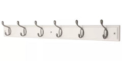 SMITH & LOCKE HOOK RAIL WHITE/SATIN NICKEL 685MM X 90MM