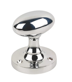 SMITH & LOCKE OVAL MORTICE KNOBS 55MM SET POLISHED CHROME - MonkeyTools