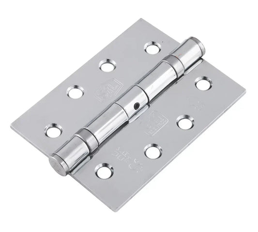 SMITH & LOCKE POLISHED CHROME GRADE 11 FIRE RATED BALL BEARING DOOR HINGES 102MM X 76MM 3 PACK - MonkeyTools
