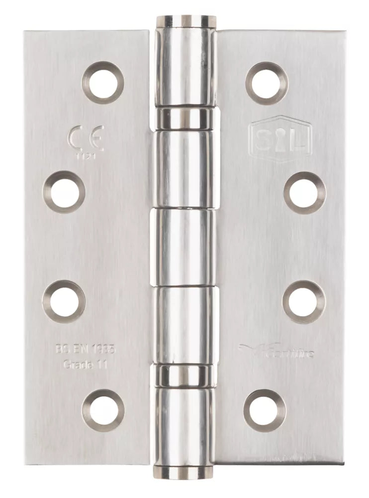 SMITH & LOCKE POLISHED STAINLESS STEEL GRADE 11 FIRE RATED BALL BEARING HINGES 102MM X 76MM 3 PACK - MonkeyTools
