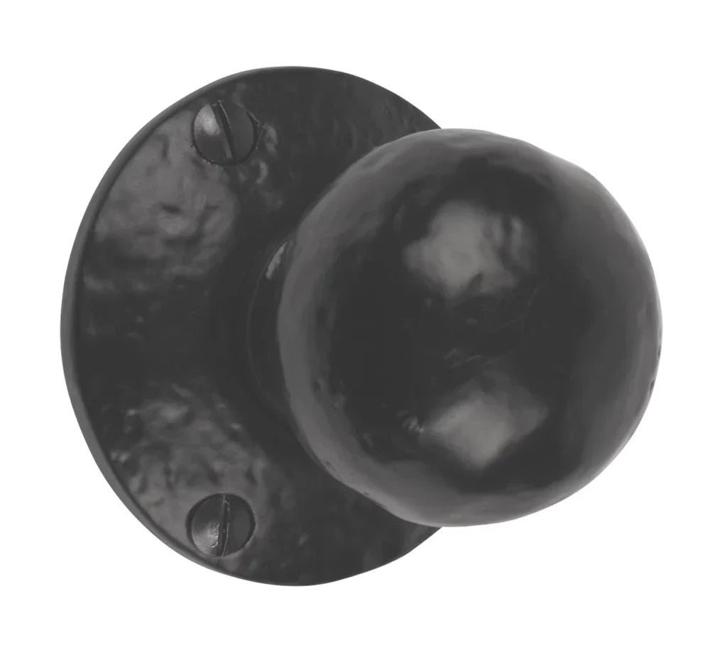 SMITH & LOCKE ROUND MORTICE KNOBS 56MM SET BLACK - MonkeyTools