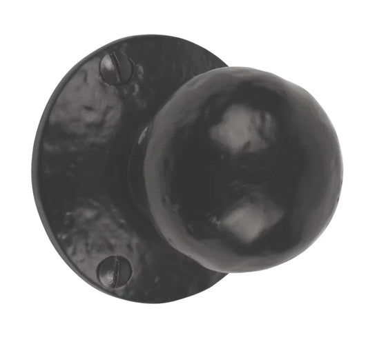 SMITH & LOCKE ROUND MORTICE KNOBS 56MM SET BLACK - MonkeyTools