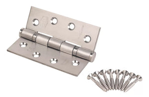 SMITH & LOCKE SATIN STAINLESS STEEL GRADE 11 FIRE RATED BALL BEARING HINGES 102MM X 76MM 3 PACK - MonkeyTools