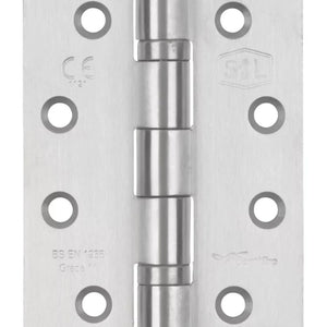 SMITH & LOCKE SATIN STAINLESS STEEL GRADE 11 FIRE RATED BALL BEARING HINGES 102MM X 76MM 3 PACK - MonkeyTools