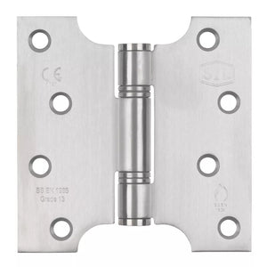 SMITH & LOCKE SATIN STAINLESS STEEL GRADE 13 FIRE RATED PARLIAMENT HINGES 102MM X 102MM 2 PACK - MonkeyTools