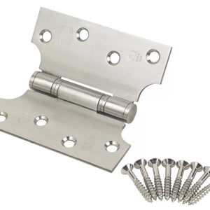 SMITH & LOCKE SATIN STAINLESS STEEL GRADE 13 FIRE RATED PARLIAMENT HINGES 102MM X 102MM 2 PACK - MonkeyTools