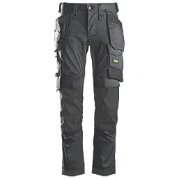 SNICKERS 6241 STRETCH TROUSERS GREY / BLACK 33" W 32" L - MonkeyTools