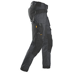 SNICKERS 6241 STRETCH TROUSERS GREY / BLACK 33" W 32" L - MonkeyTools